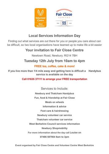  - Local Services Information Day - 12th July